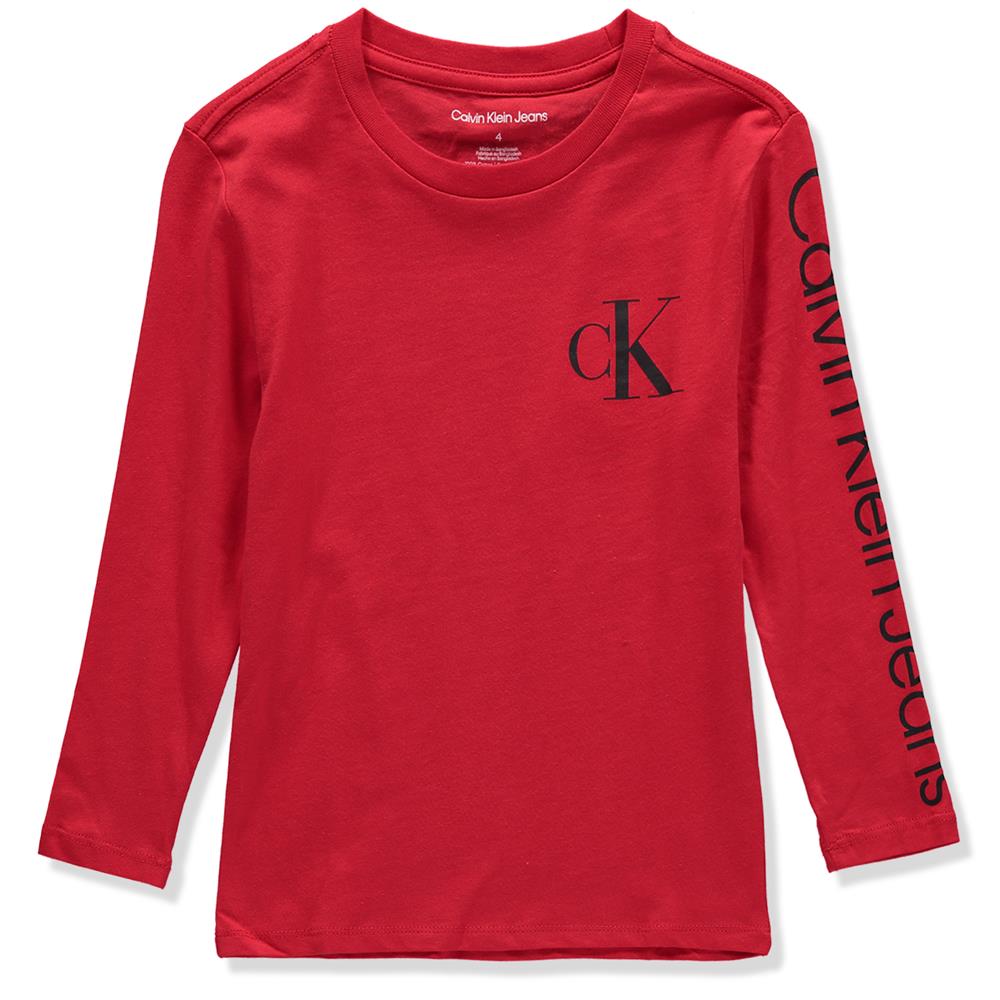 Calvin Klein Boys 4-7 Long Sleeve Logo T-shirt