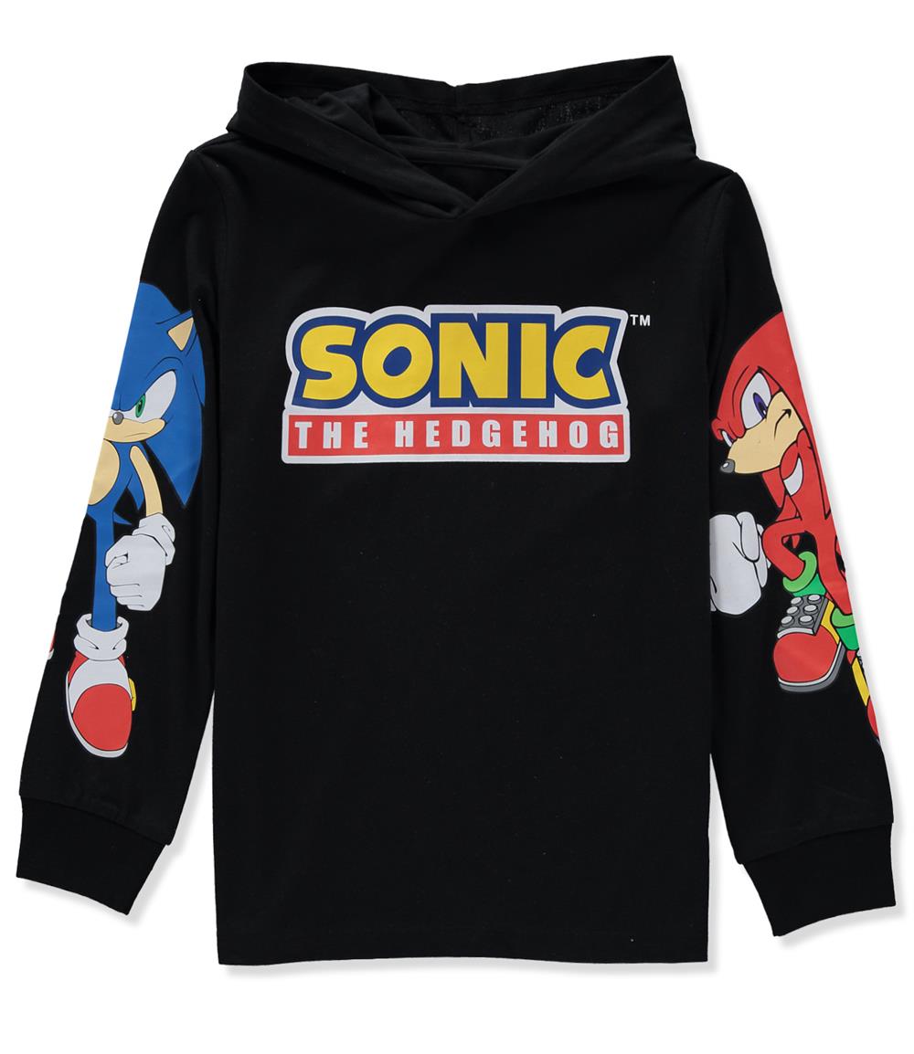 Sonic Boys 4-20 Long Sleeve Logo Hooded T-Shirt