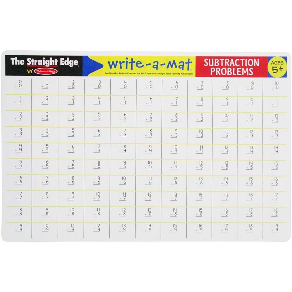 Melissa and Doug Subtraction Problems Write-A-Mat