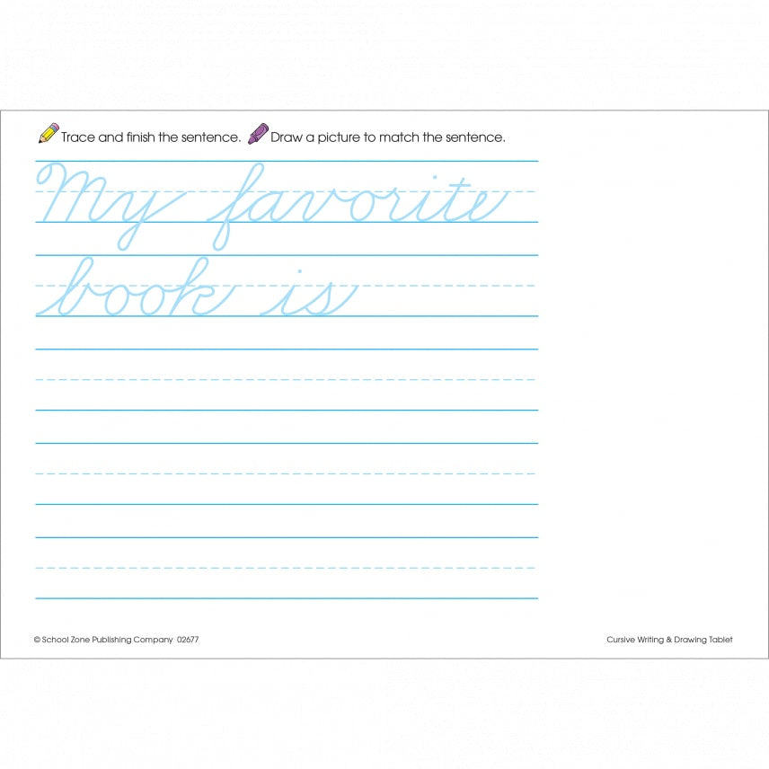 School Zone Cursive Writing & Drawing Tablet Workbook