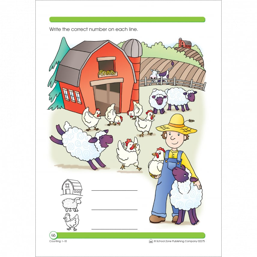 School Zone Counting 1-10 Preschool Workbook