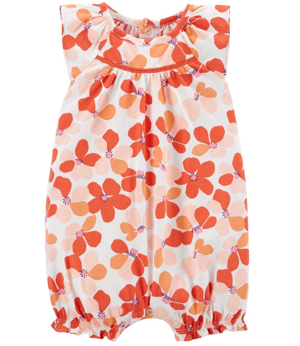 Carters Girls 0-24 Months Floral Cotton Romper