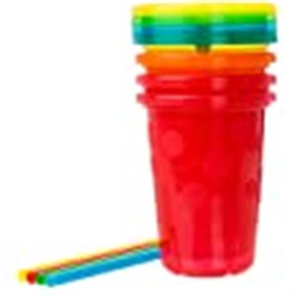 The First Years Take & Toss Straw Cup, Boy, 10 oz, Multicolor, 4 Count