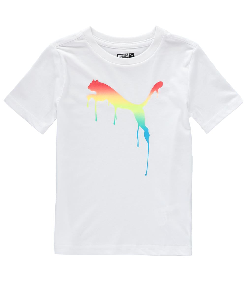 PUMA Boys 4-7 Tie Dye Drip Cat Logo T-Shirt