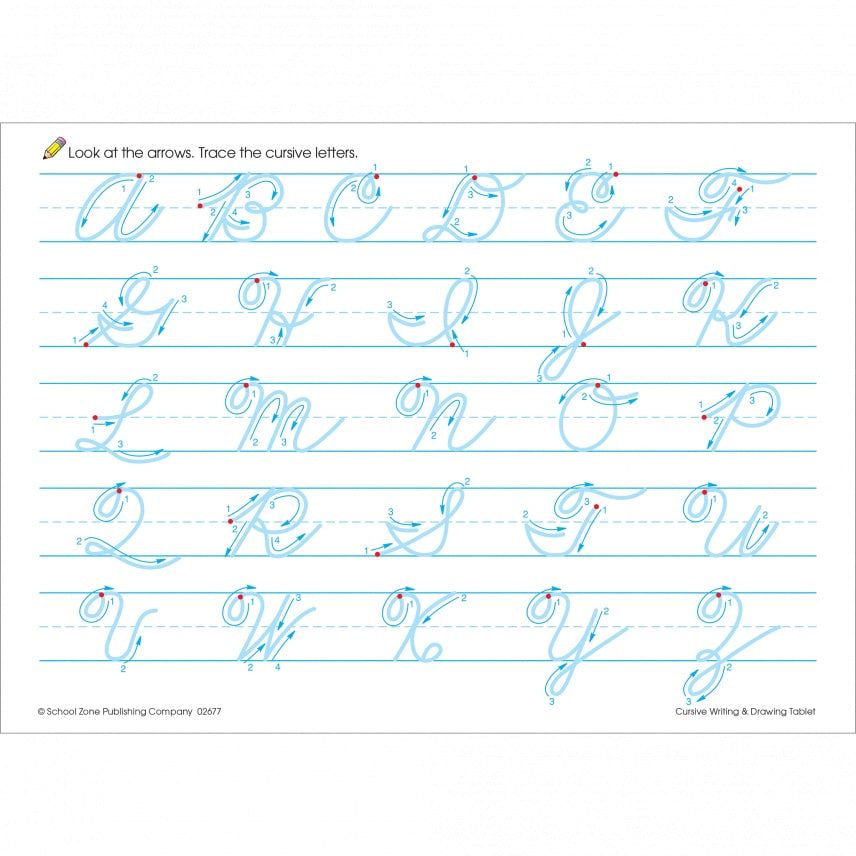 School Zone Cursive Writing & Drawing Tablet Workbook