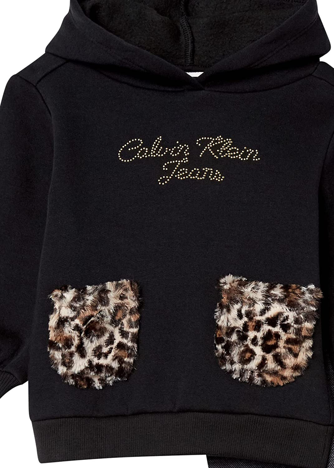 Calvin Klein Girls 12-24 Months Leopard Hoodie Jegging Set