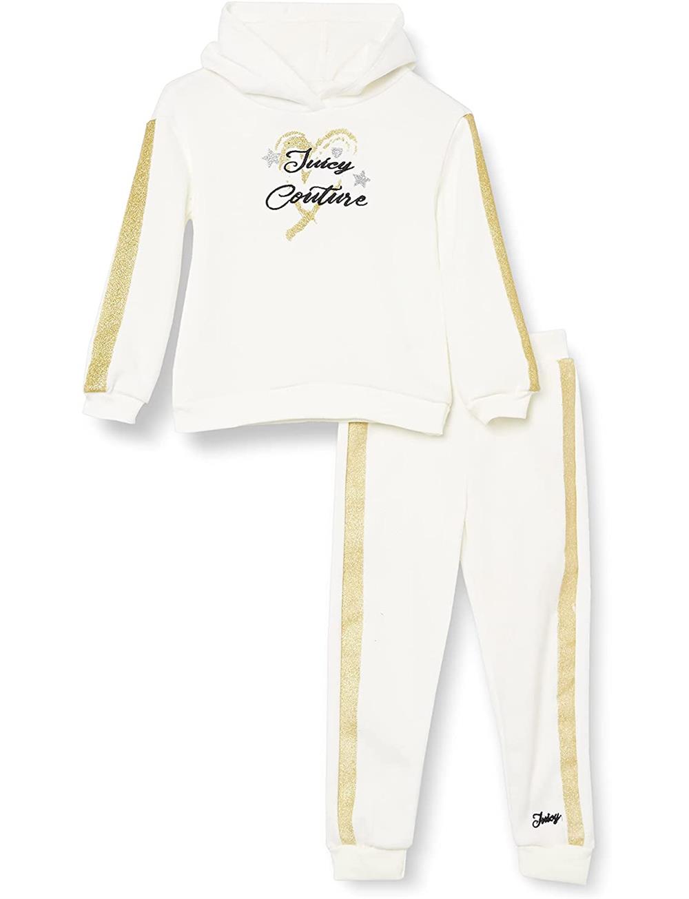 Juicy Couture Girls 7-16 Heart Hooded Jogger Set