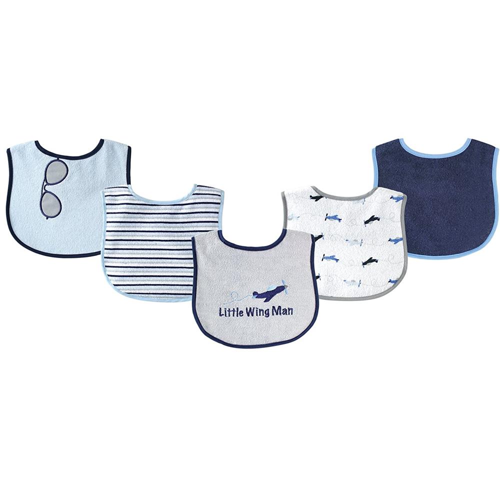 Luvable Friends Baby Cotton Terry Drooler Bibs with PEVA Back