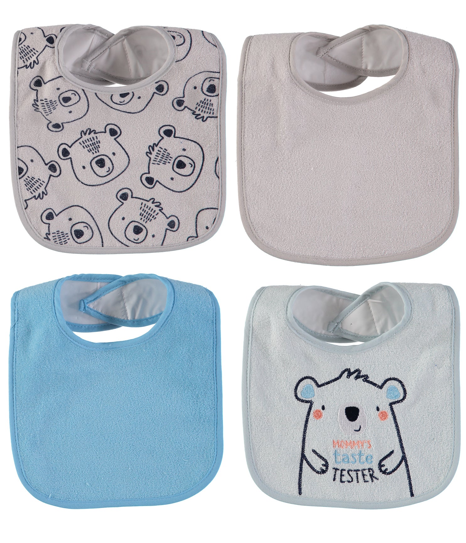 Bon Bebe Baby Boys 7-Pack Bibs with Waterproof Backing