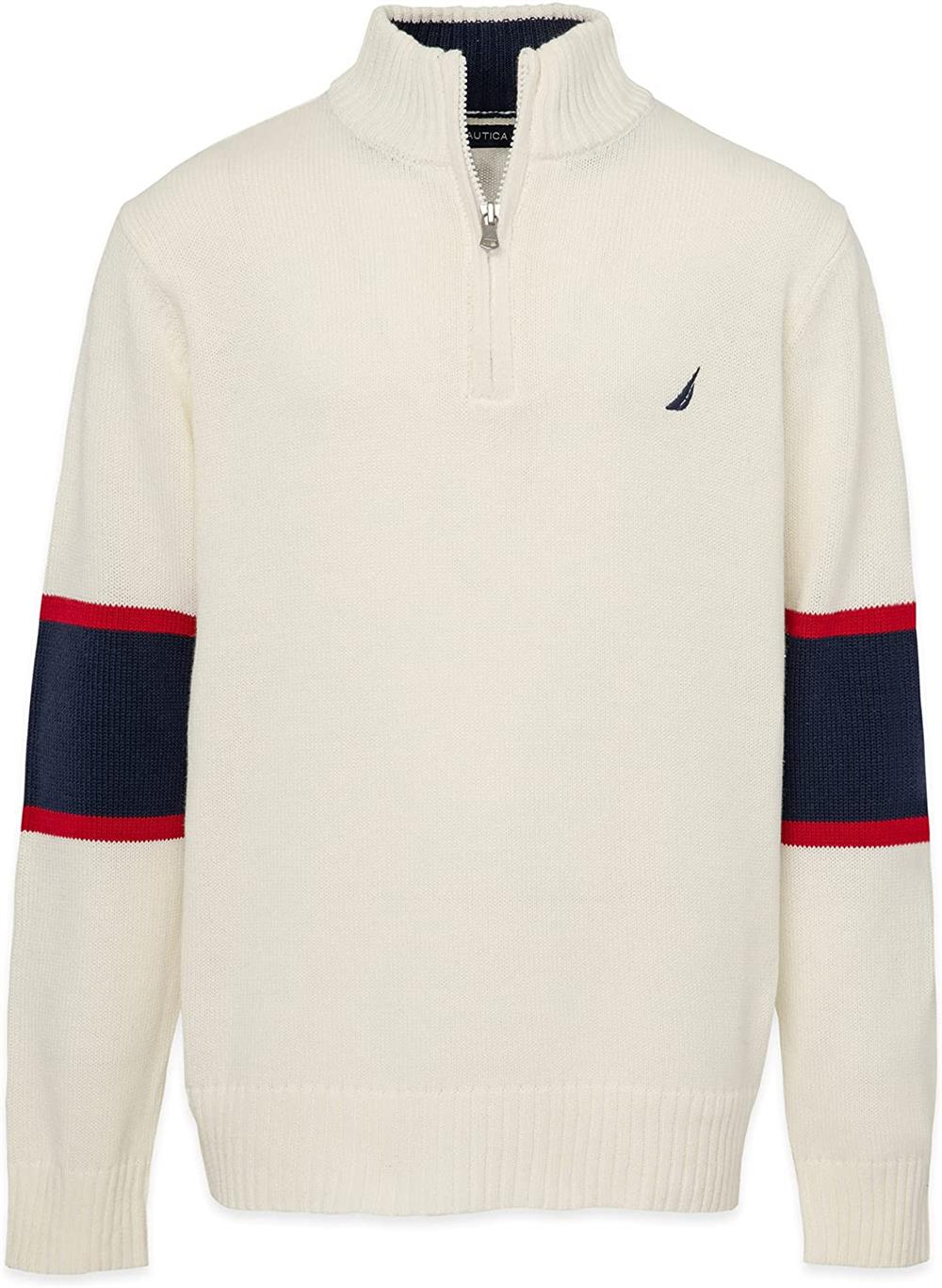 Nautica Boys 8-20 1/4 Zip Pullover Sweater