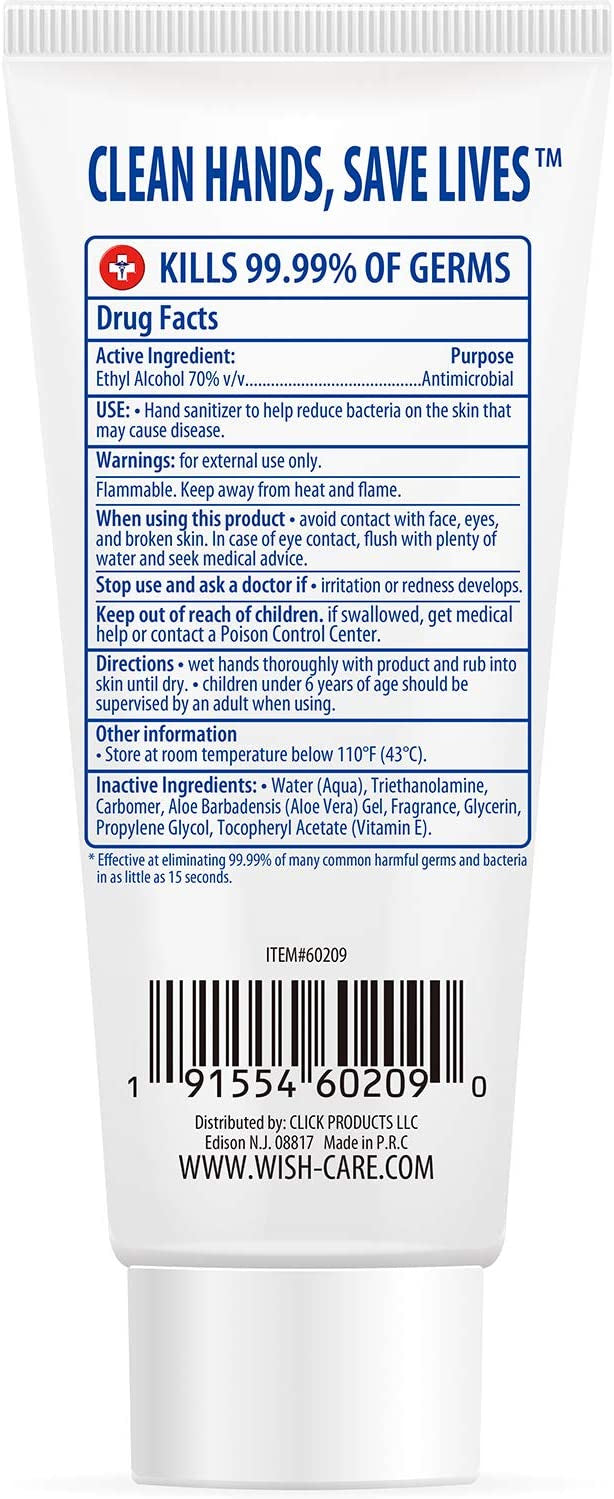 Wish Hand Sanitizer 3.38oz Tube with Vitamin E