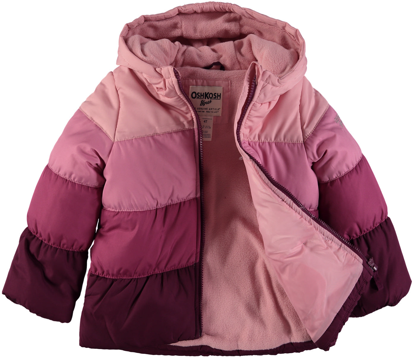 Osh Kosh Girls 2T-4T Colorblock Puffer Jacket