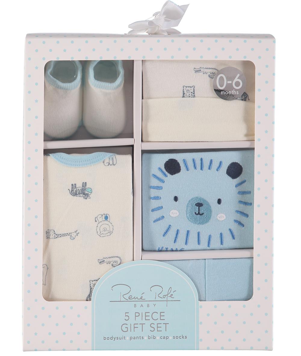 Rene Rofe Baby Boys and Baby Girls 0-9 Months 5-Piece Gift Box Set