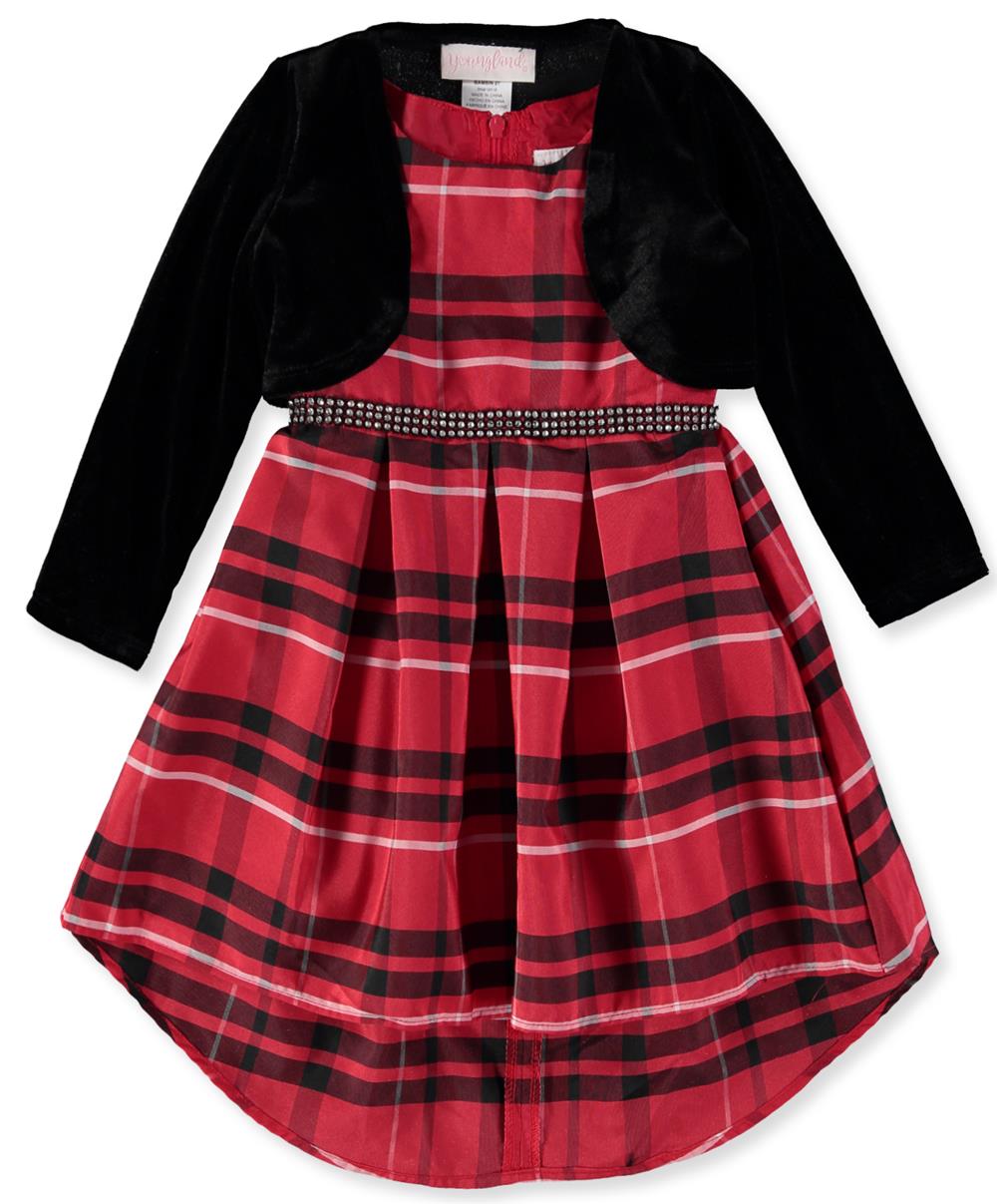 Emily West Girls 7-16 Shrug Plaid Dress