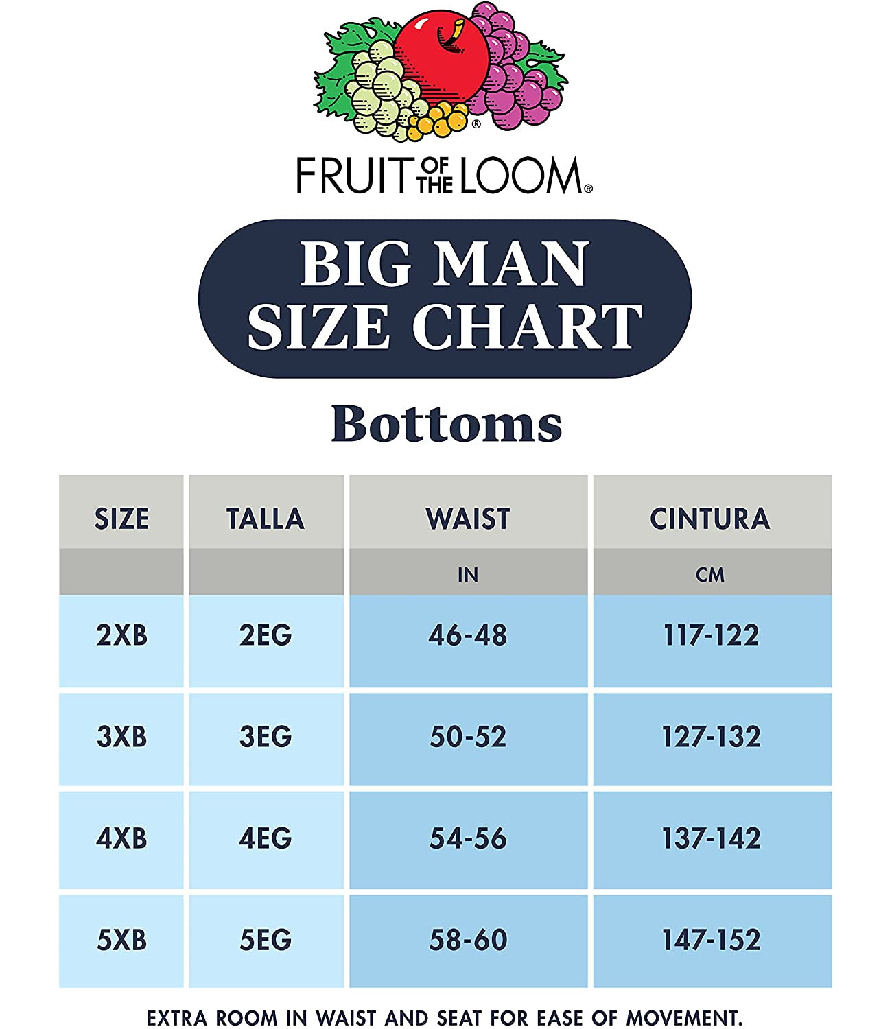 Fruit of the Loom Mens Big Man 3 Pack Knit Underwear