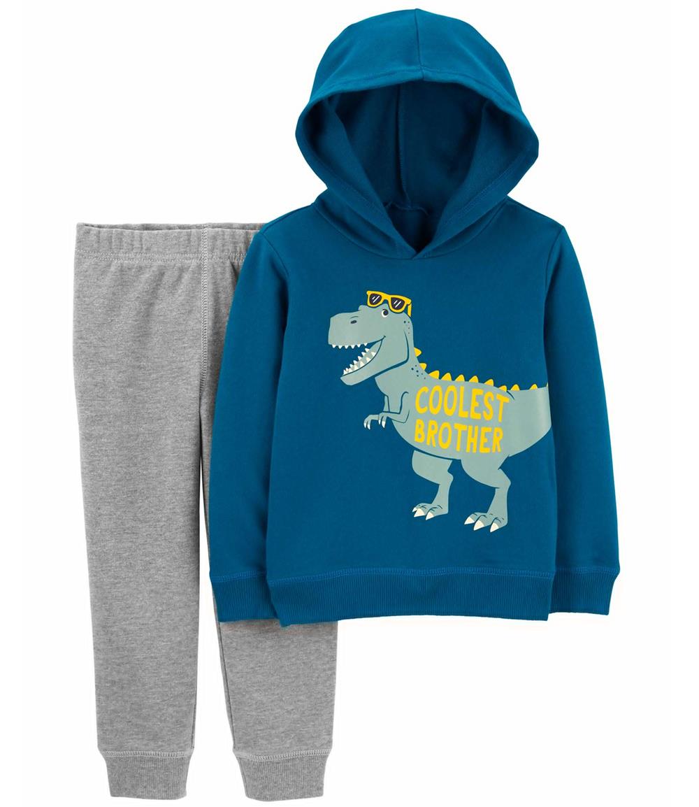 Carters Boys 12-24 Months 2-Piece Dinosaur Hoodie & Jogger Set