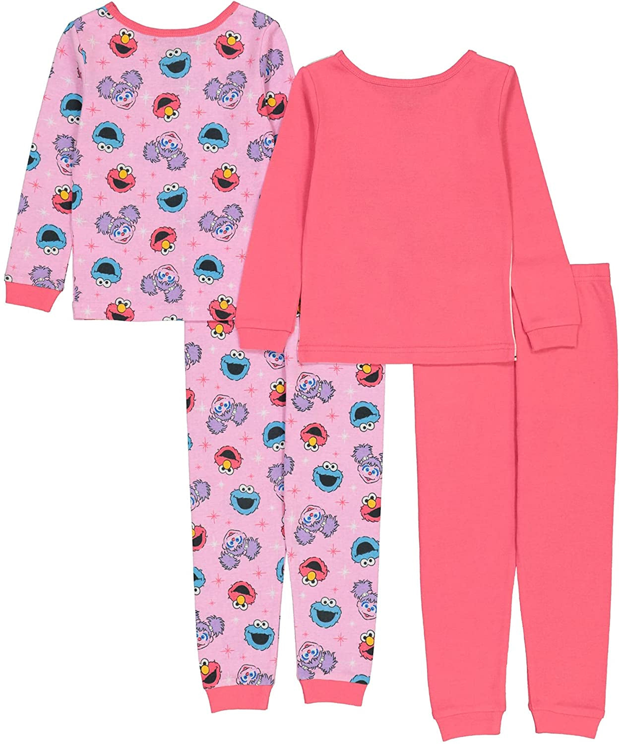 Sesame Street Girls 2T-4T 4-Piece Cotton Pajama Set