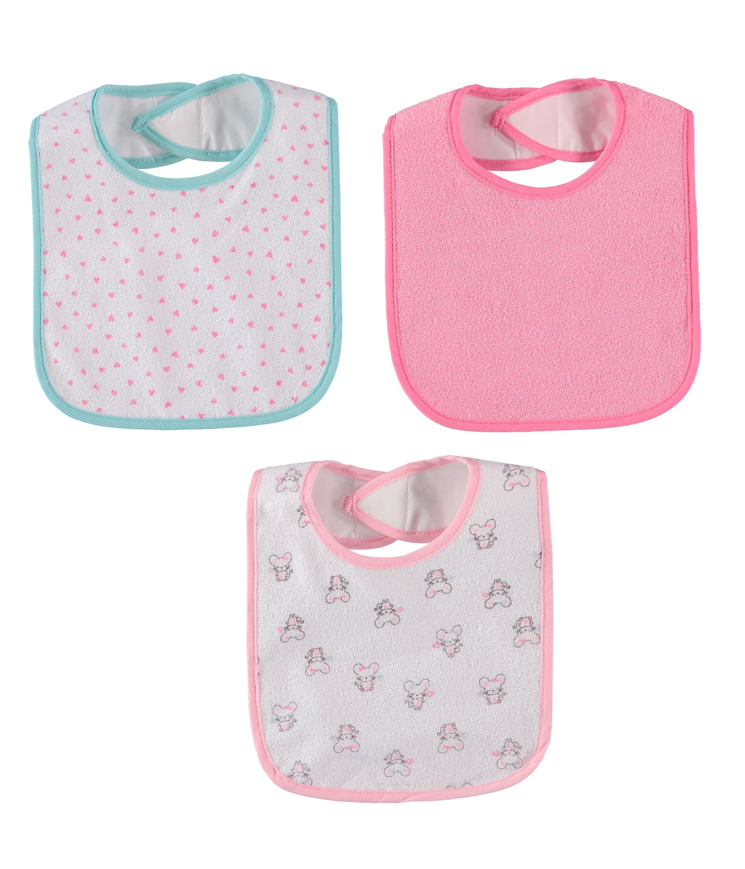 Bon Bebe Baby Girls 7-Pack Bibs with Waterproof Backing