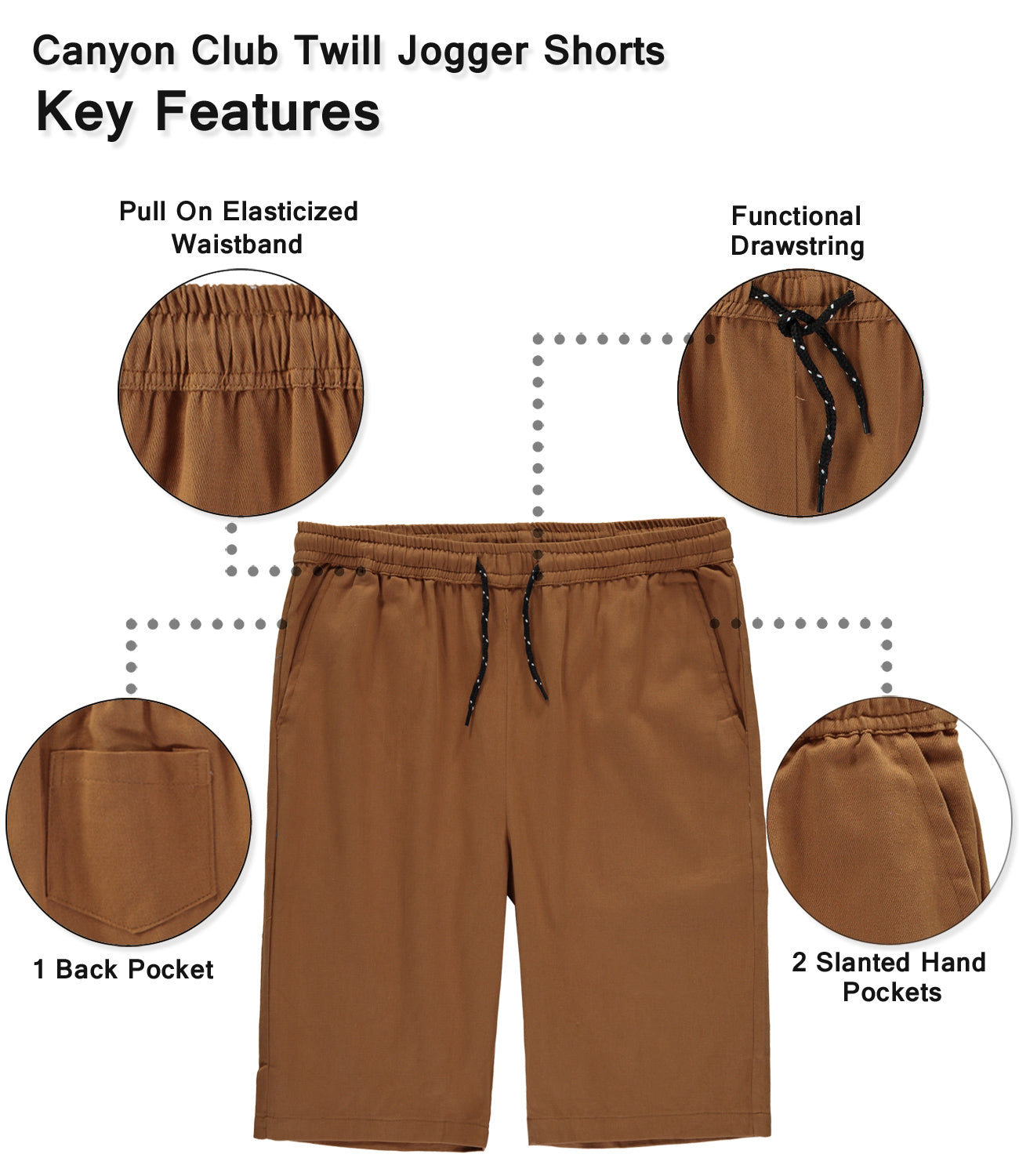 Canyon Club Mens Twill Jogger Shorts