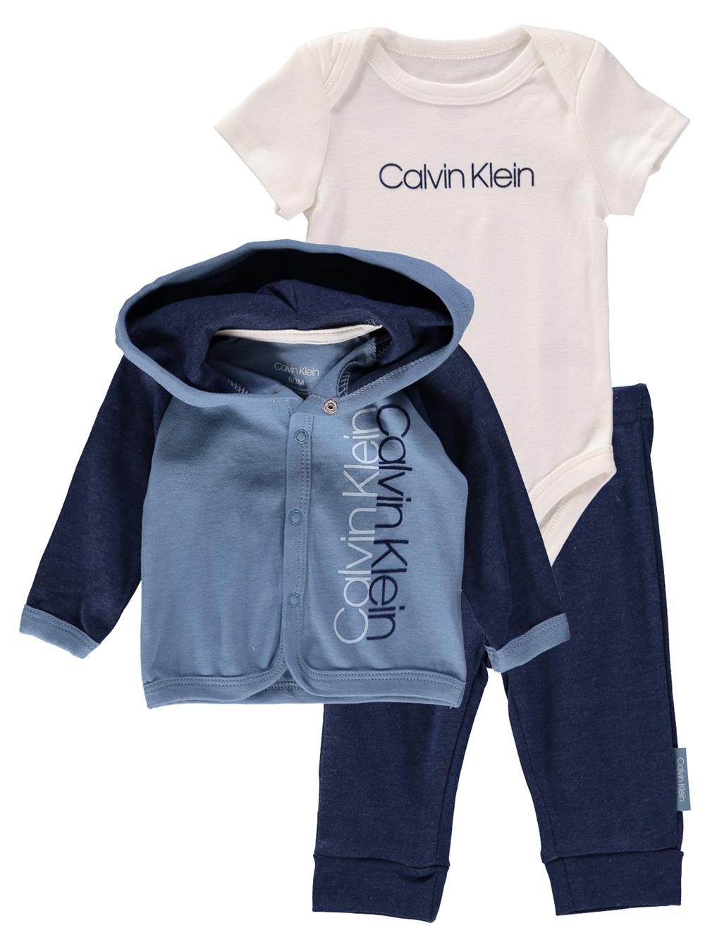 Calvin Klein Boys 0-9 Months 3-Piece Bodysuit Jacket Set