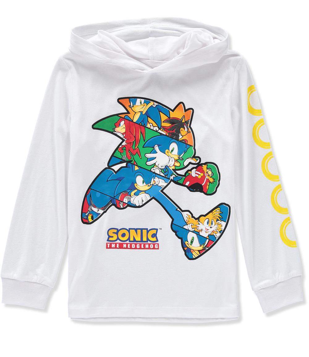 Sonic Boys 4-20 Long Sleeve Hooded T-Shirt