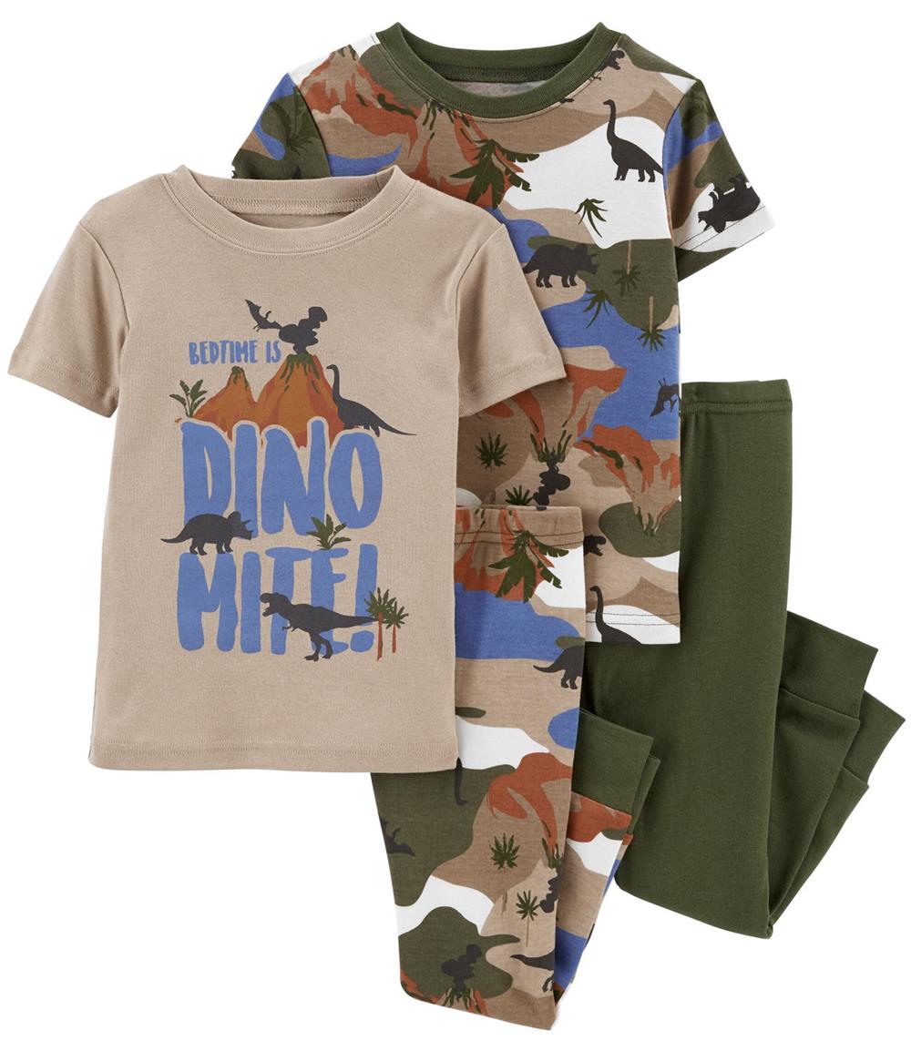 Carters Boys 12-24 Months 4-Piece Dinosaur 100% Snug Fit Cotton PJs