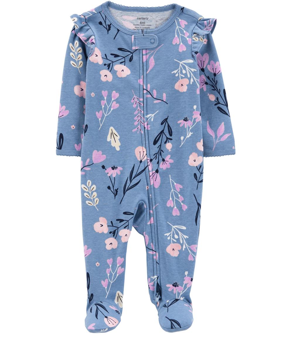 Carters Girls 0-9 Months Floral 2-Way Zip Cotton Sleep & Play