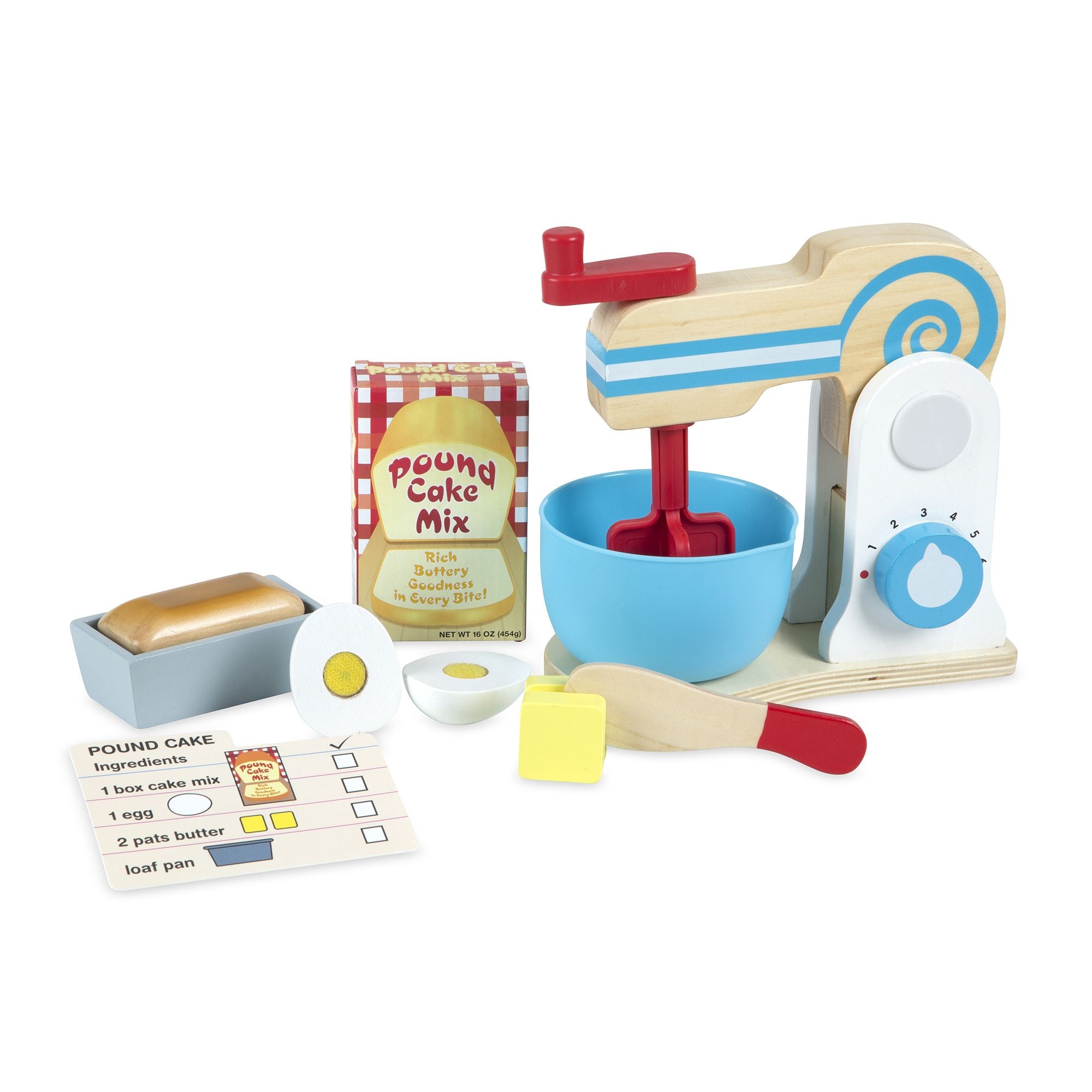 Melissa and Doug Wooden Make-a-Cake Mixer Set