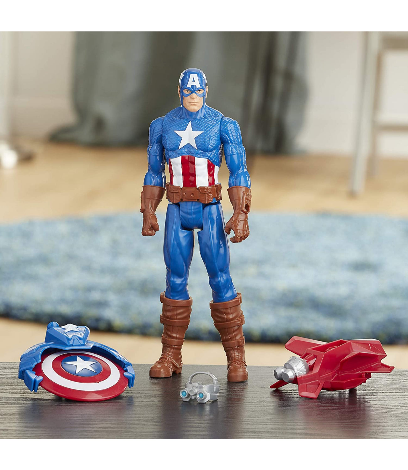 Hasbro Avengers Marvel Titan Hero Series Blast Gear Captain America, 12-Inch Toy