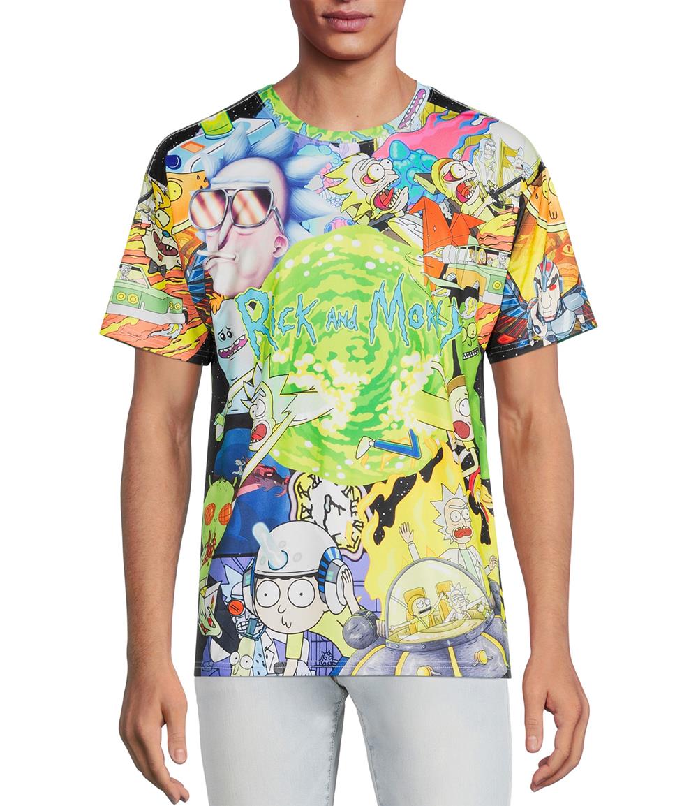 RICK AND MORTY Mens Sublimation Short Sleeve Graphic T-Shirt