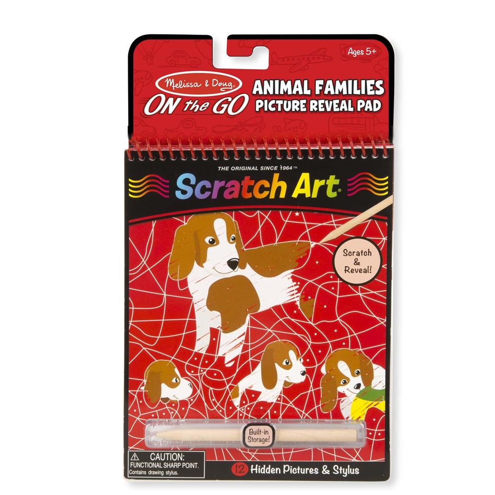 Melissa and Doug On the Go Scratch Art: Animal Families Hidden-Picture Pad