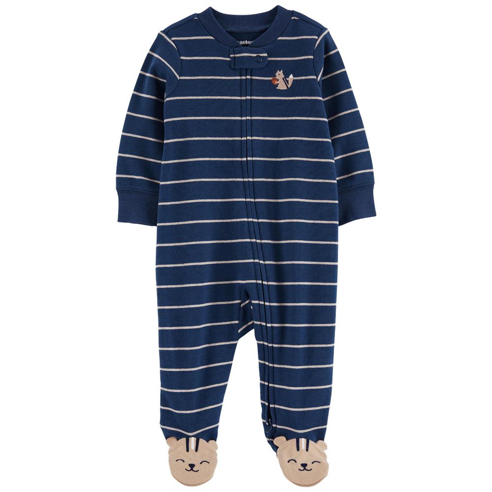 Carters Boys 0-9 Months Baby Chipmunk 2-Way Zip Cotton Sleep & Play