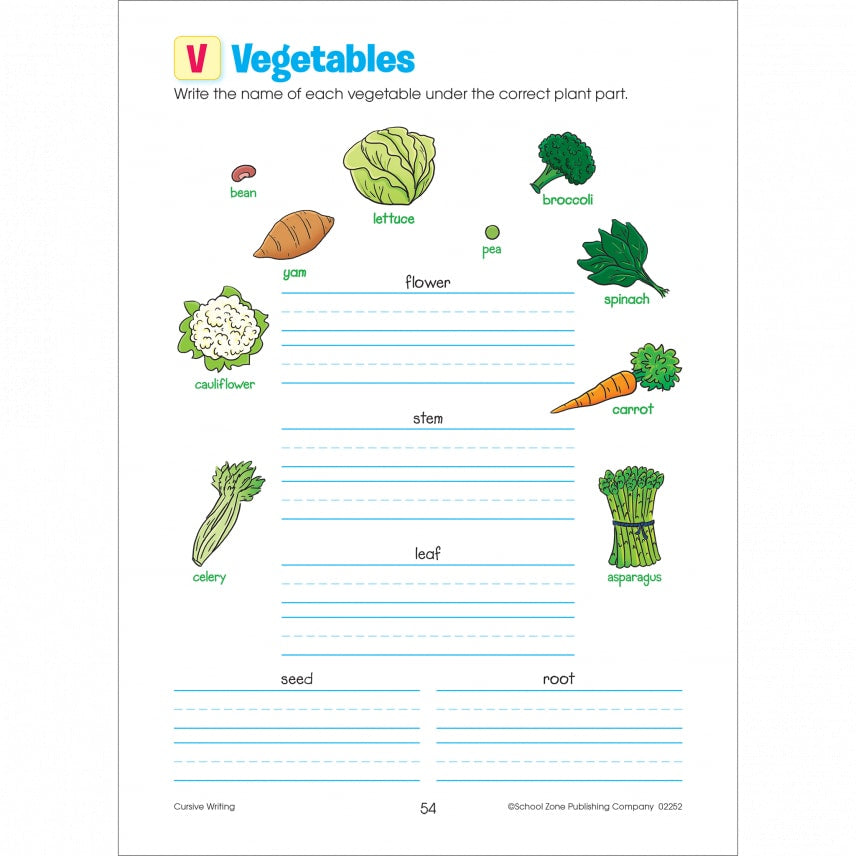 School Zone Cursive Writing Grades 3-4 Workbook