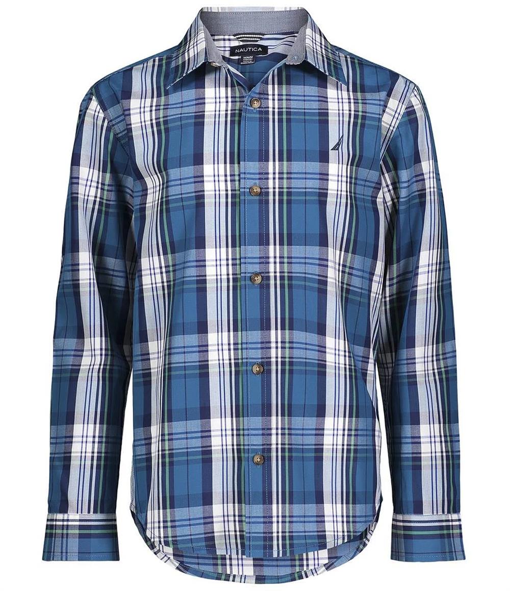 Nautica Boys 4-7 Long Sleeve Plaid Shirt