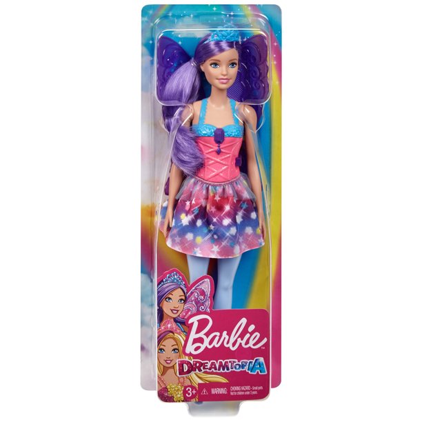 Mattel Barbie Dreamtopia Fairy Doll, 12-inch, Purple Hair, with Wings and Tiara