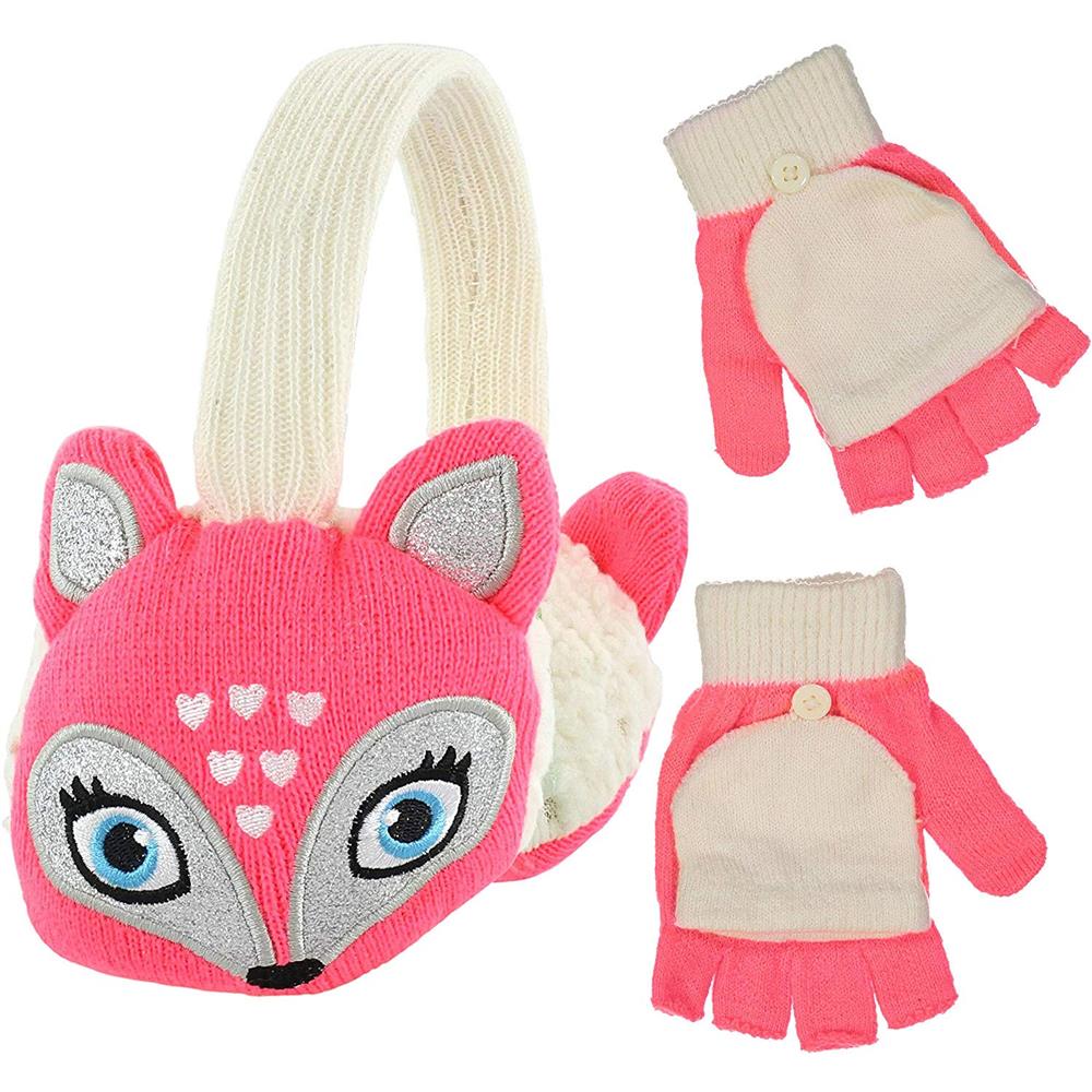 Addie & Tate Girls 4-6X Fox Earmuff Set