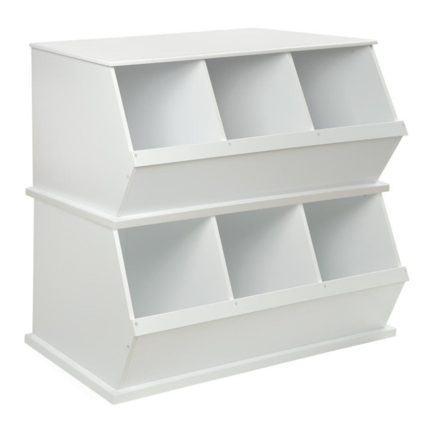 Badger Basket Three Bin Stackable Storage Cubby – White