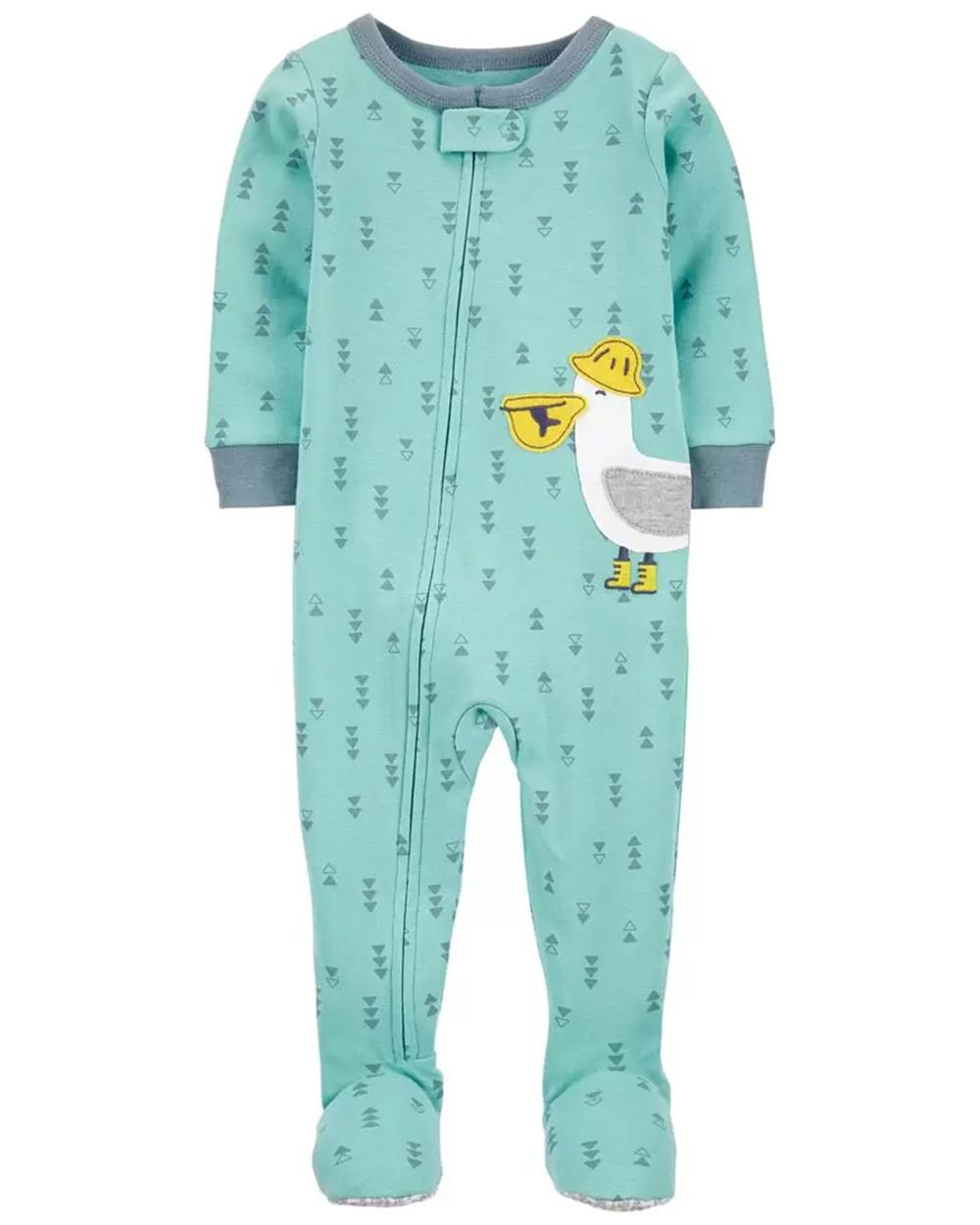 Carters Boys 2T-4T 1-Piece Pelican 100% Snug Fit Cotton Footie PJs