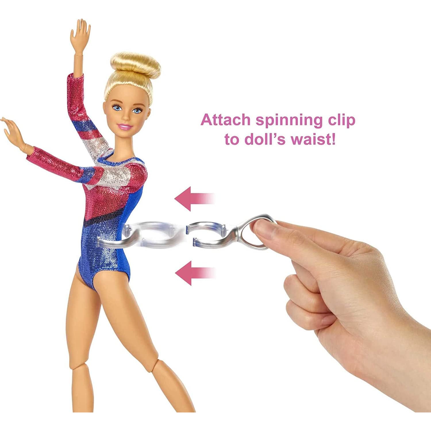 Mattel Barbie Gymnastics Doll and Playset with Twirling Feature, Balance Beam, 15+ Accessori