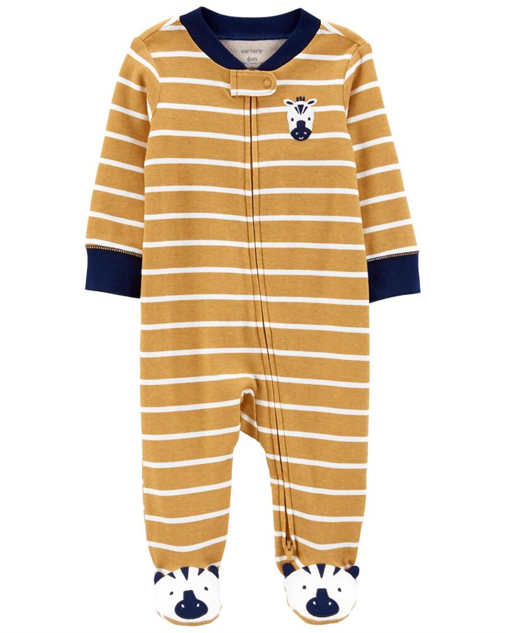 Carters Zebra Zip-Up Cotton Sleep & Play