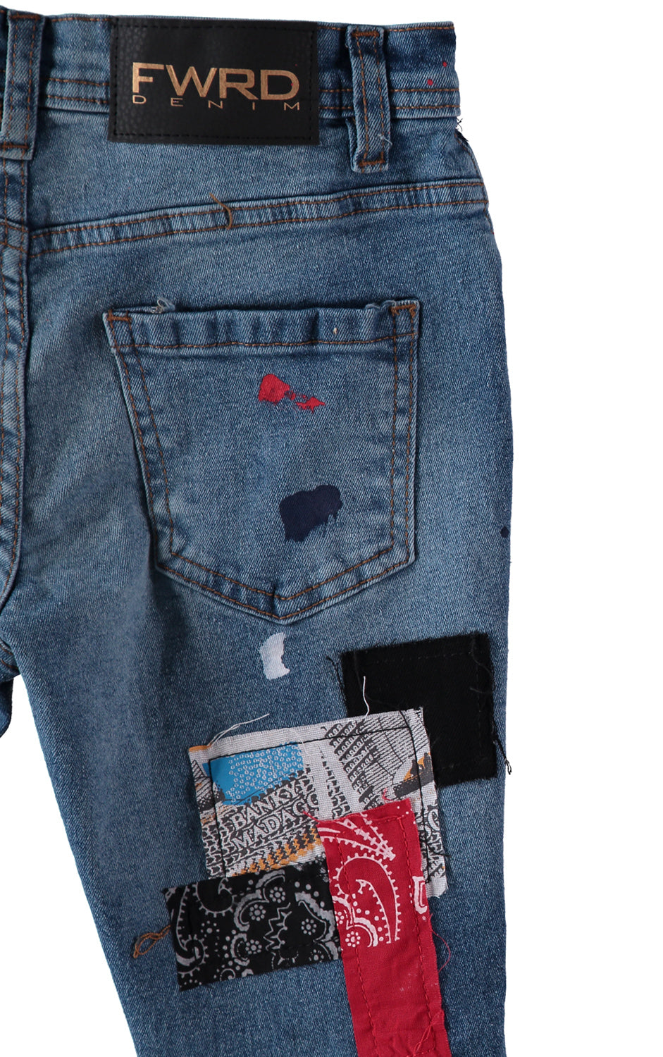 FWRD Denim Boys 8-20 Bandit Patch Denim Slim Jeans