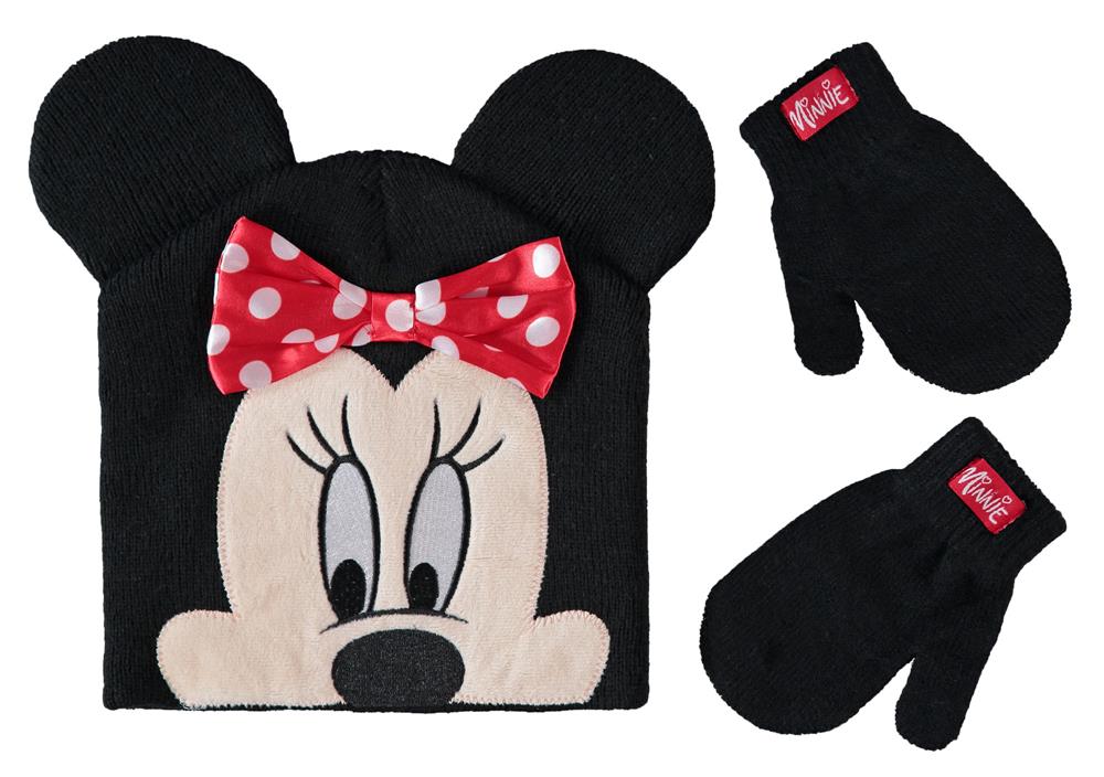 Disney Girls 2-4T Minnie Bow Hat Mitten Set