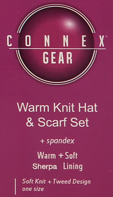 Connex Gear Womens Marled Cable Knit Hat and Scarf 2-Piece Set