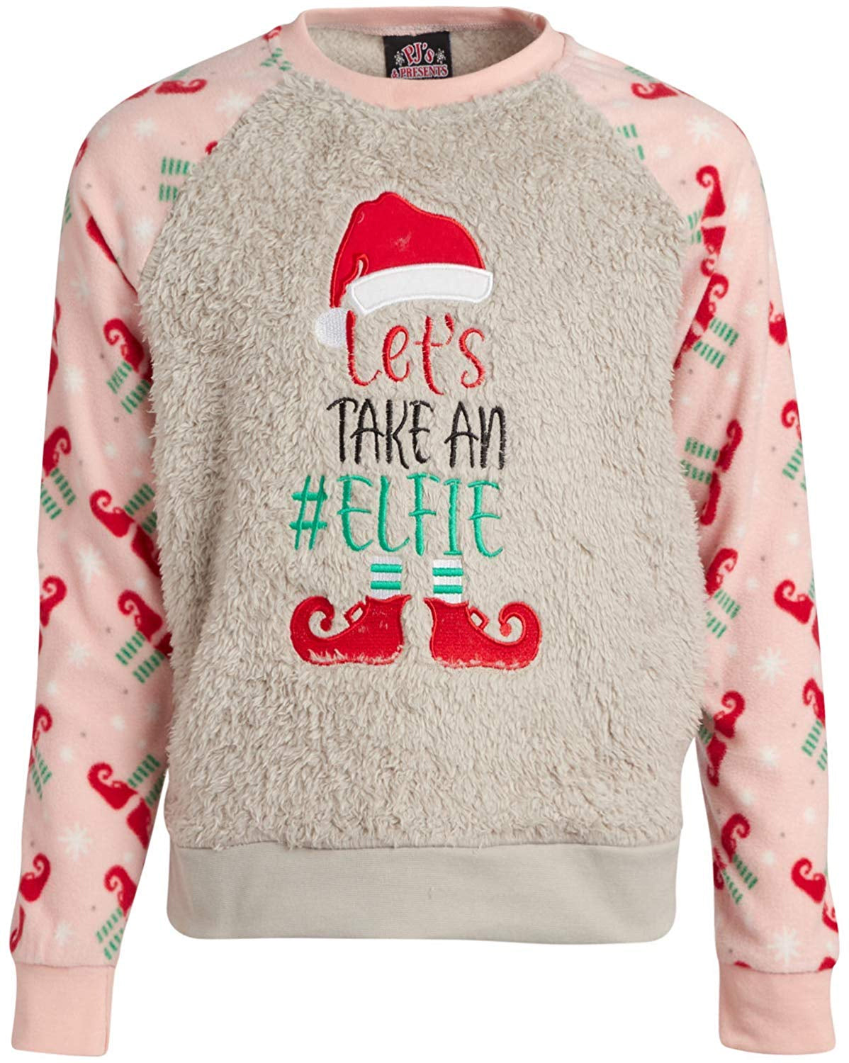 PJs & Presents Girls 7-16 Elfie Sherpa Pajama Set