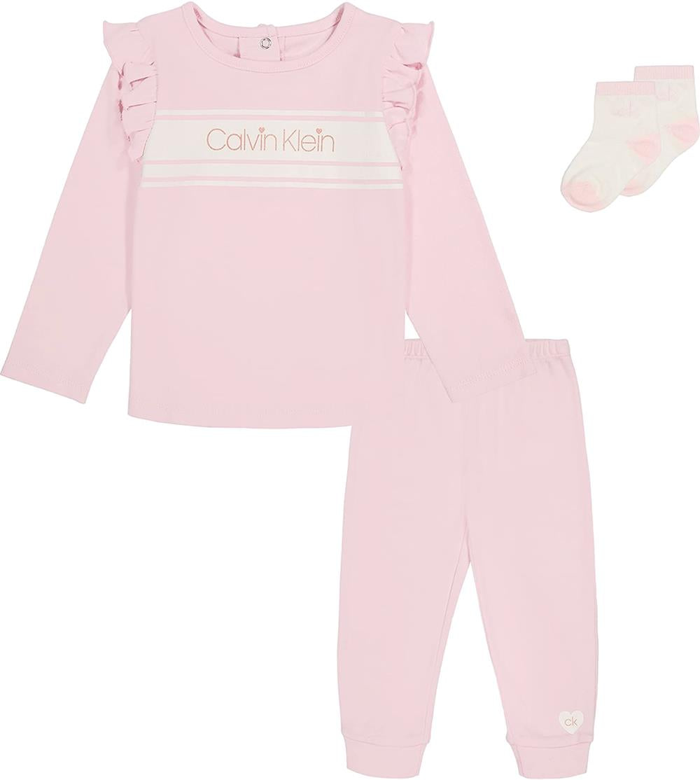 Calvin Klein Girls 0-9 Months 3-Piece Logo Legging Set