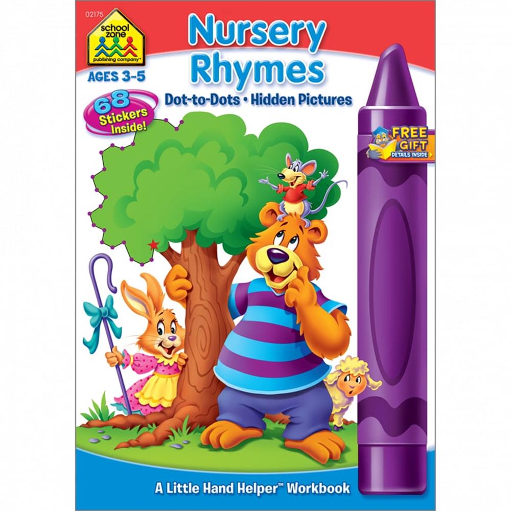 School Zone Nursery Rhymes Picture Puzzles Preschool Workbook