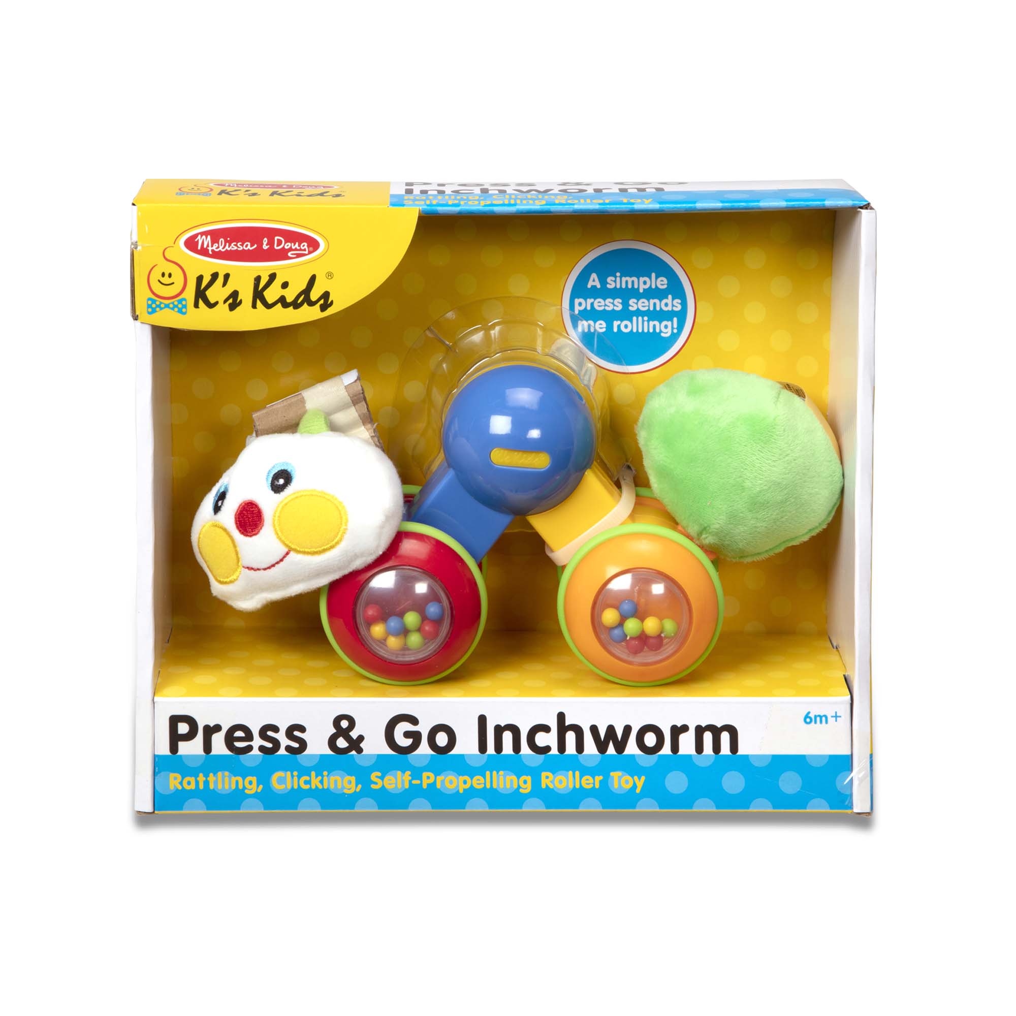 Melissa and Doug Press & Go Inchworm Baby and Toddler Toy