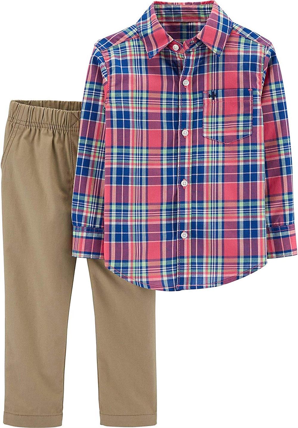 Carters Boys 12-24 Months Plaid Woven Pant Set