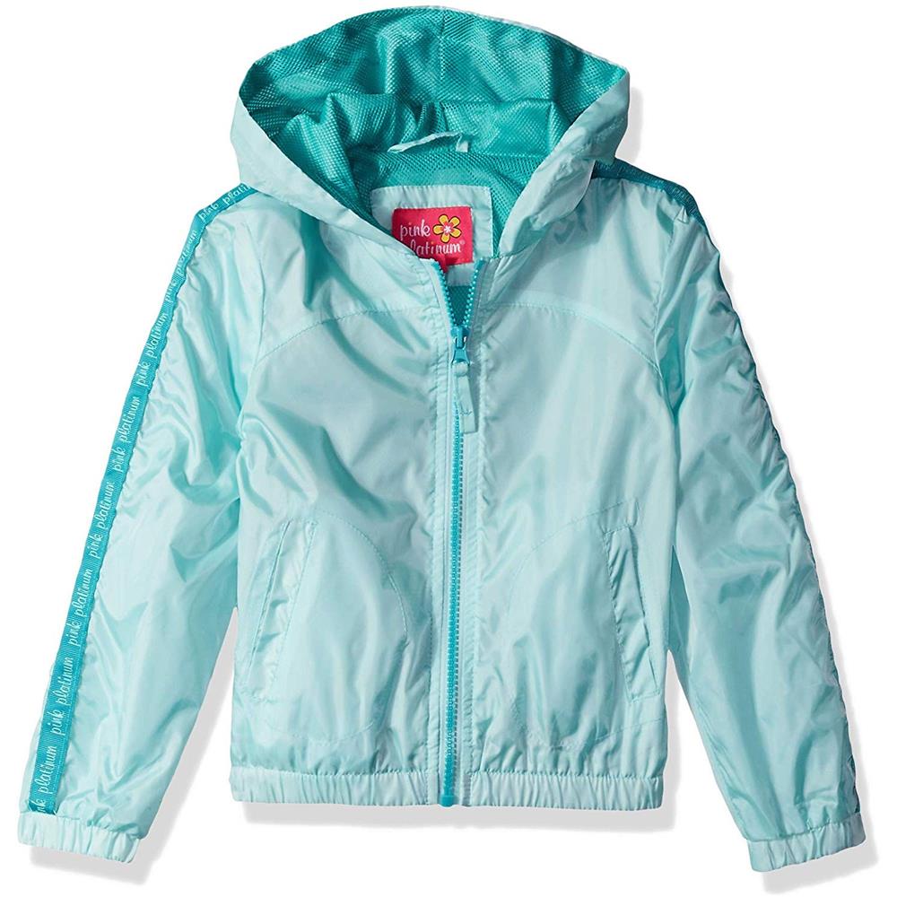 Pink Platinum Girls' 7-16 Printed Windbreaker Jacket with Mesh Lining