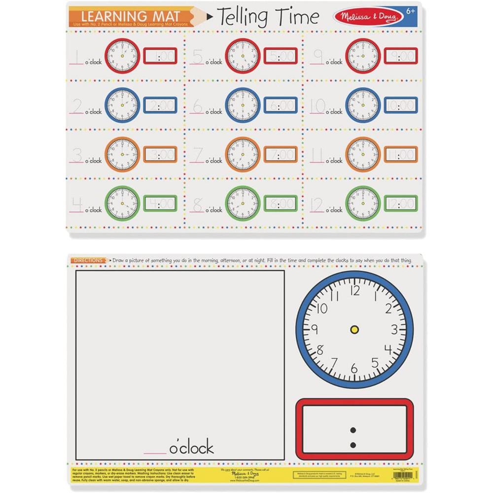 Melissa and Doug Telling Time Write-A-Mat